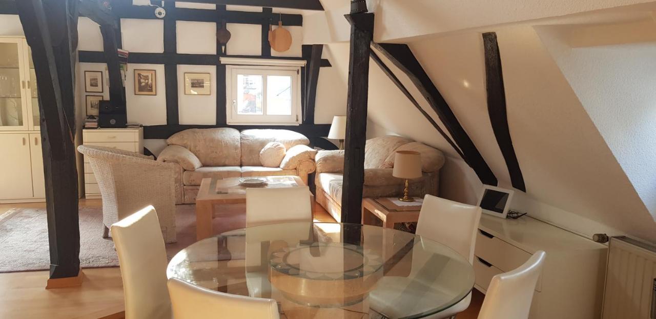 Penthouse Im Historischen Fachwerkhaus Mit Grosser Dachterrasse An Zentralster Lage Boppard Kültér fotó